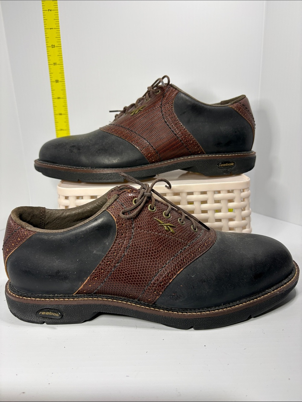 Reebok‎ Men's Black and Brown Lace-Up Oxford Shoes. Box 13